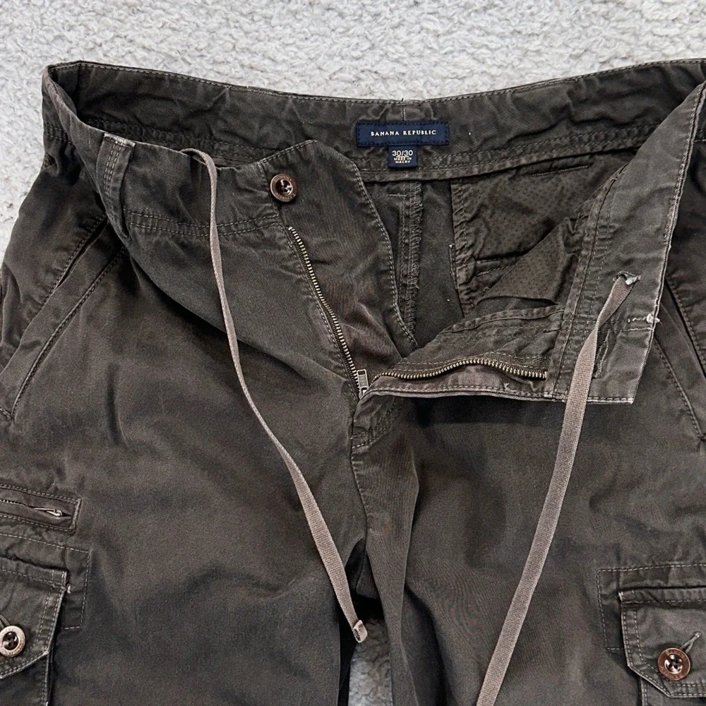Banana Republic Heritage‎ Cargo Pants 30x30 Olive Brown Y2K Military Utility